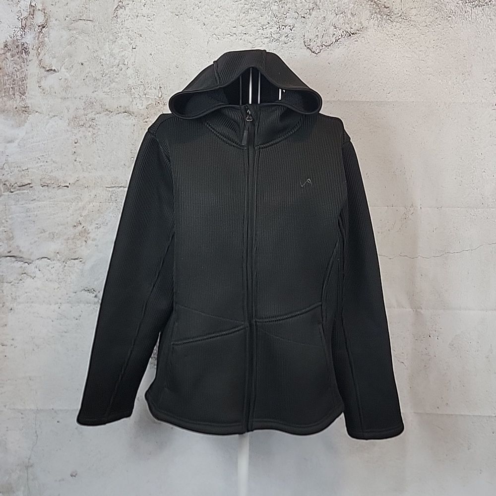 Q4 designs jacket Ribbed Texture Heavy Fleece Hooded Womens  Size L